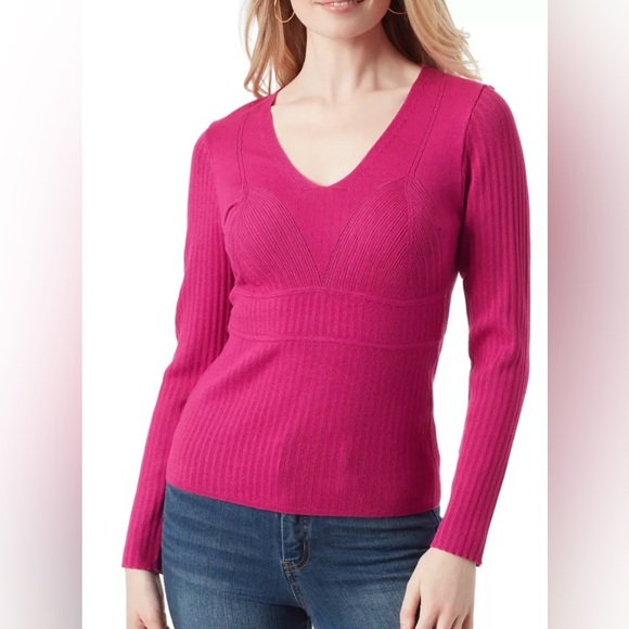 Jessica Simpson Sweaters - Jessica Simpson Adrielle Long Sleeve Sweater Top in Festival Fuchsia size L